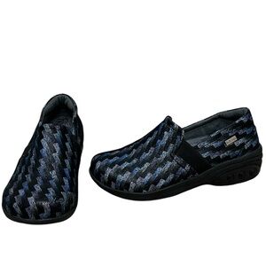 Therafit Annie Blue Diamond Leather Slip Resistant Slip On Clog Size 38